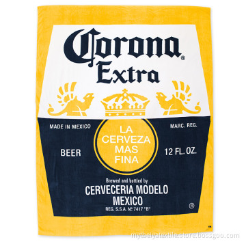 Cheap Promotional Corona Printed Logo Beach Towel Microfibre